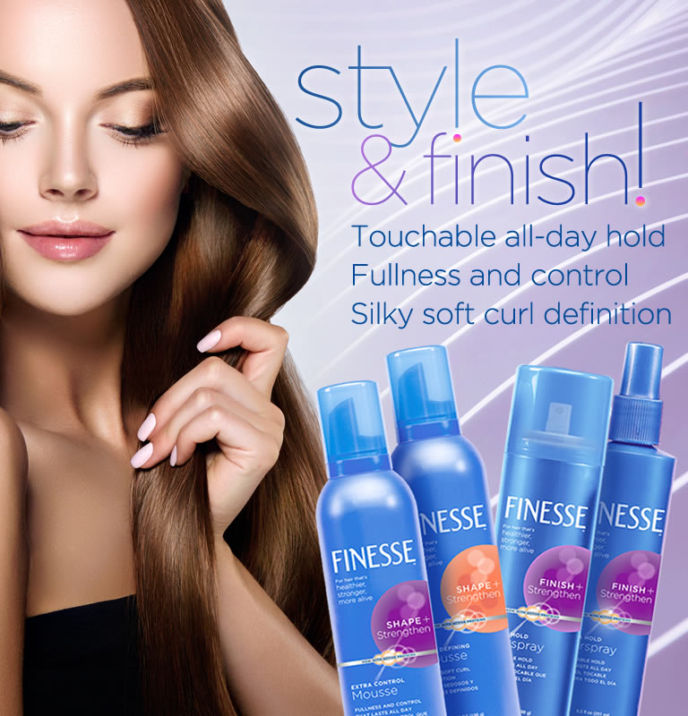 Finesse Haircare Styling Mousse Hair Spray Moisturize Repair Style Strengthen